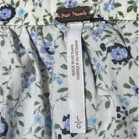 Free People Petunia Mini Dress Smocked Tea Combo Blue Size Large NWT‎ - Picture 4 of 16